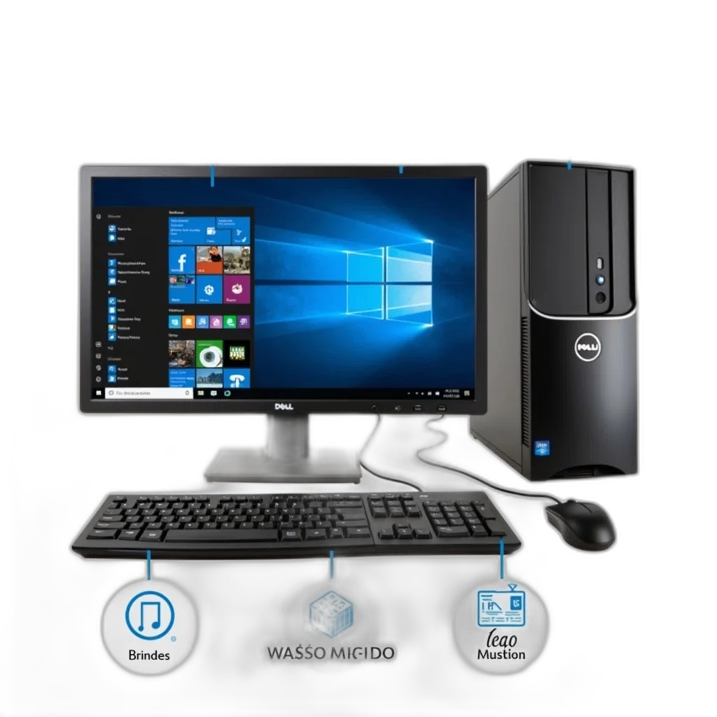 3d render, desktop, computer, setup transparent PNG cut-out