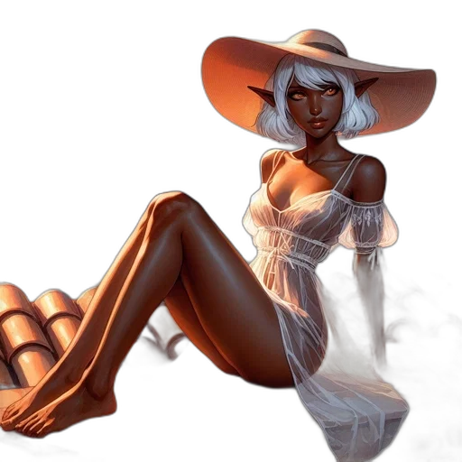 dress, hat, concept art, fantasy art transparent PNG cut-out