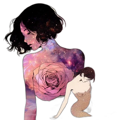 dress, flower, creature, concept art transparent PNG cut-out