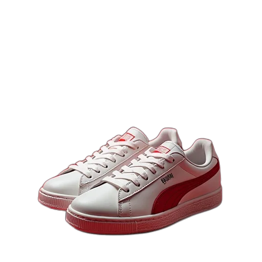 shoes, 3d render, red, puma transparent PNG cut-out