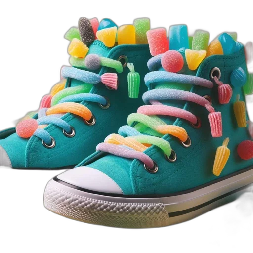 shoes, vaporwave, 3d render, pastel transparent PNG cut-out