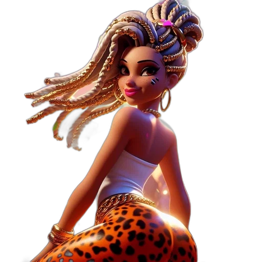 hair, concept art, 3d render, cartoon transparent PNG cut-out