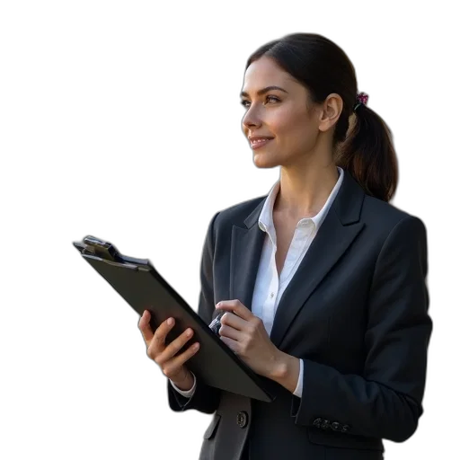staff, jacket, woman, suit transparent PNG cut-out