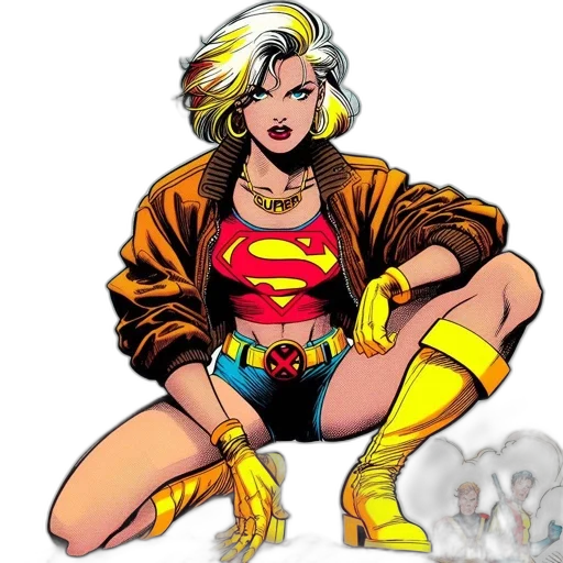 comic book art, cartoon, concept art, female transparent PNG cut-out