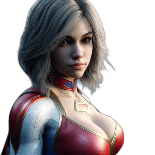 face, concept art, comic book art, 3d render transparent PNG cut-out