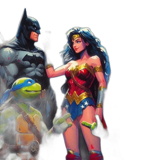 comic book art, concept art, fantasy art, batman transparent PNG cut-out