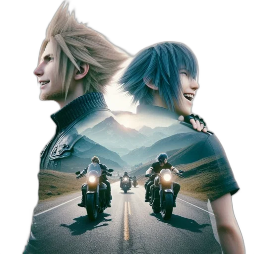 jacket, hair, concept art, blue transparent PNG cut-out