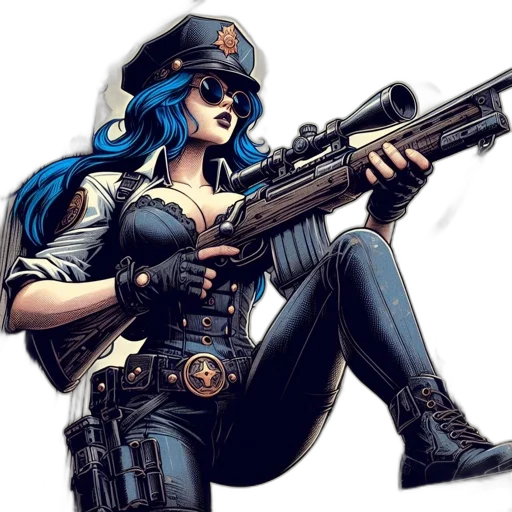 weapon, comic book art, concept art, cyberpunk transparent PNG cut-out