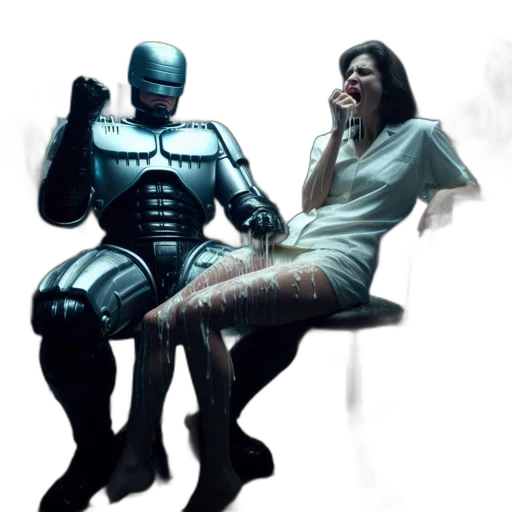 robot, concept art, cyberpunk, comic book art transparent PNG cut-out