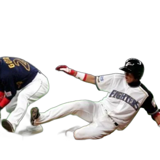 baseball, player, fighters, slides transparent PNG cut-out