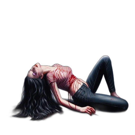 creature, hair, dress, comic book art transparent PNG cut-out