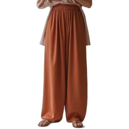 dress, staff, shoes, earth tones transparent PNG cut-out