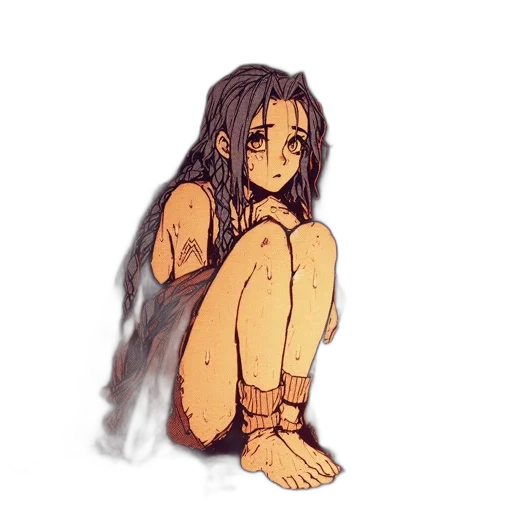 creature, hair, dress, face transparent PNG cut-out