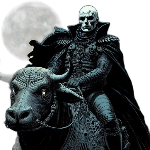 comic book art, concept art, fantasy art, monochrome transparent PNG cut-out