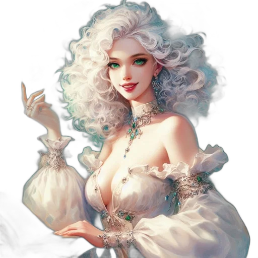 dress, jewelry, fantasy art, concept art transparent PNG cut-out