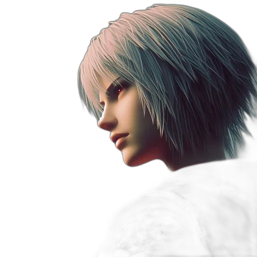 face, hair, 3d render, photorealistic transparent PNG cut-out