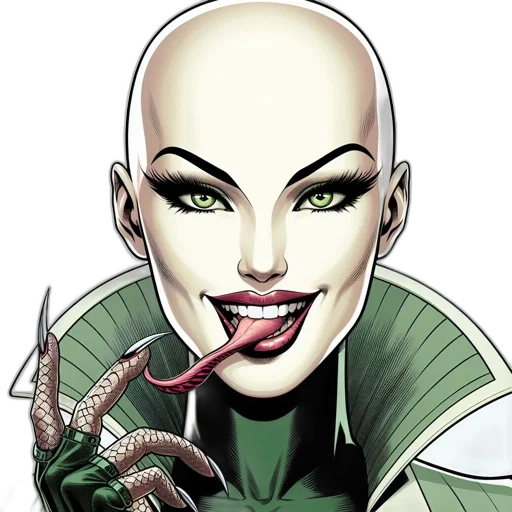 comic book art, concept art, cartoon, bald transparent PNG cut-out