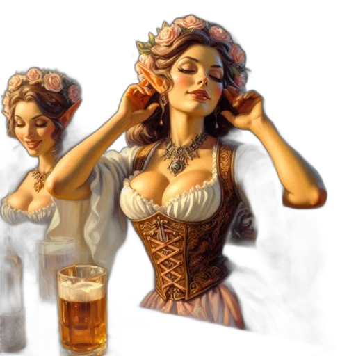 crown, hat, dress, fantasy art transparent PNG cut-out