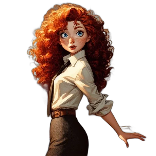 dress, staff, hair, cartoon transparent PNG cut-out