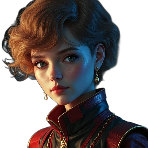 face, crown, hair, robot transparent PNG cut-out