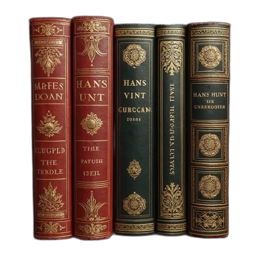 four, different, books, including transparent PNG cut-out