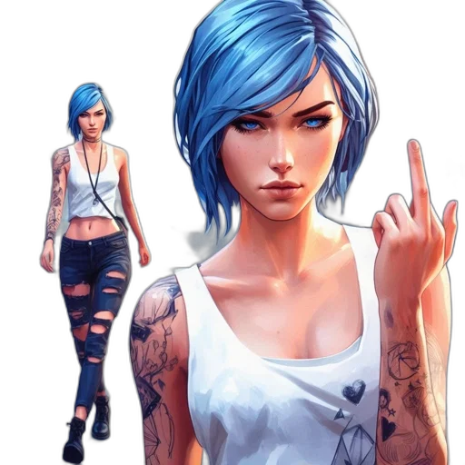 concept art, fantasy art, comic book art, cyberpunk transparent PNG cut-out
