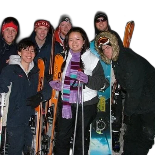 staff, snow, group, people transparent PNG cut-out