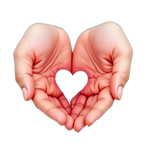 heart, filled, kids, hands transparent PNG cut-out