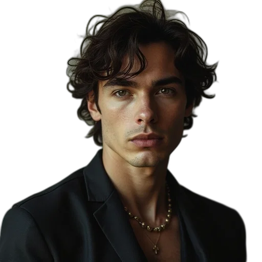 face, jacket, hair, staff transparent PNG cut-out