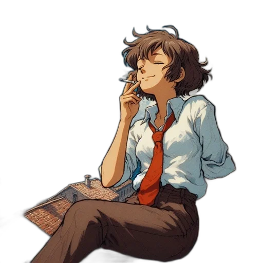 staff, anime, cartoon, pixel art transparent PNG cut-out