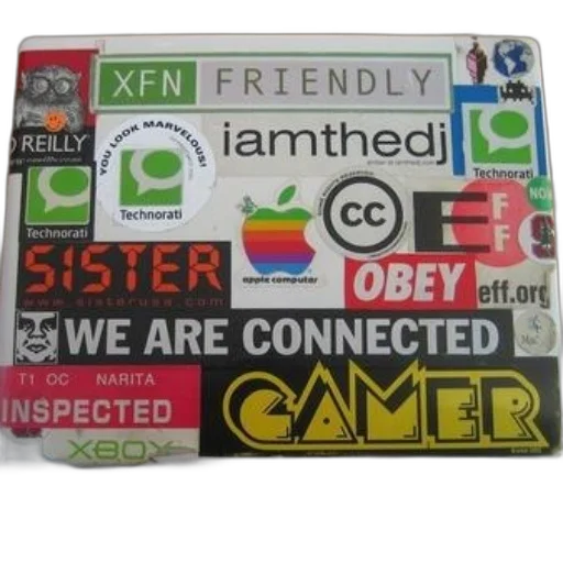 car, laptop, covered, stickers transparent PNG cut-out