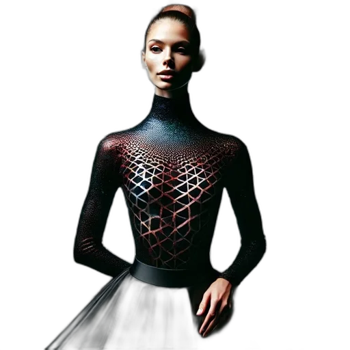 dress, robot, jewelry, 3d render transparent PNG cut-out