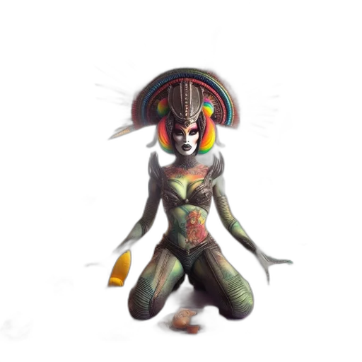 mask, creature, staff, robot transparent PNG cut-out