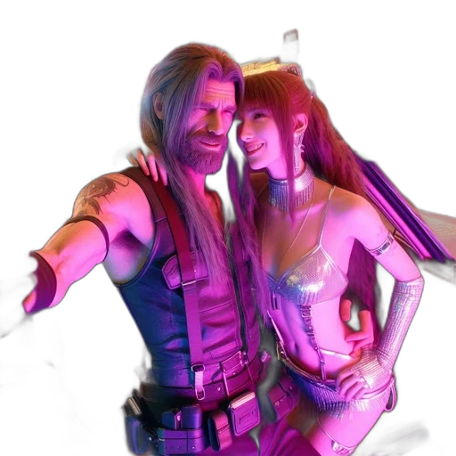 cyberpunk, concept art, vaporwave, 3d render transparent PNG cut-out
