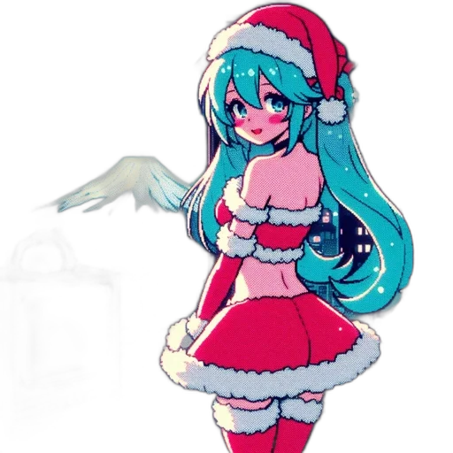 dress, staff, hat, pixel art transparent PNG cut-out