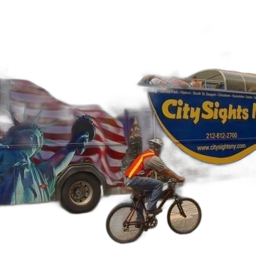 concept art, city street, man, rides transparent PNG cut-out