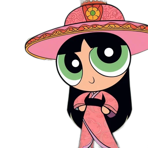 hat, staff, dress, cartoon transparent PNG cut-out