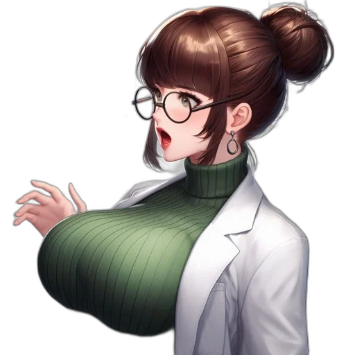staff, jacket, dress, face transparent PNG cut-out