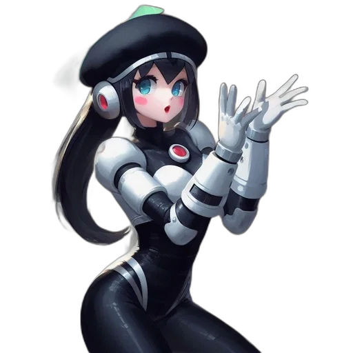 robot, staff, hat, weapon transparent PNG cut-out
