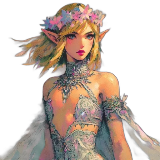 dress, crown, mask, flower transparent PNG cut-out