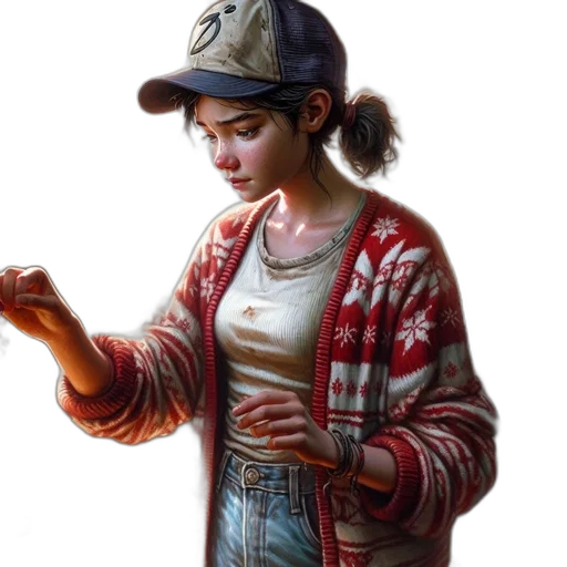 jacket, hat, jewelry, weapon transparent PNG cut-out