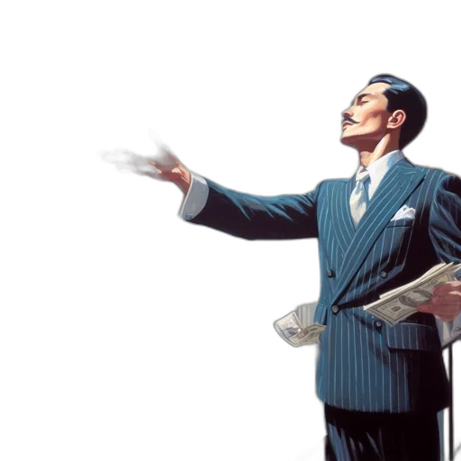 staff, concept art, man, pinstripe transparent PNG cut-out