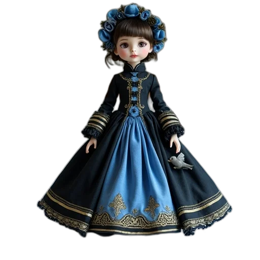 dress, 3d render, concept art, doll transparent PNG cut-out