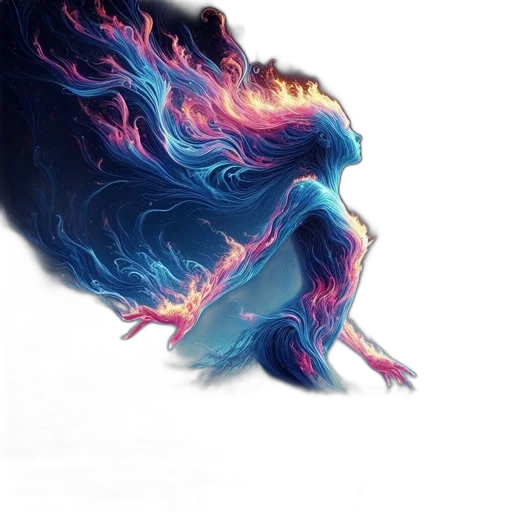 dragon, hair, dress, creature transparent PNG cut-out