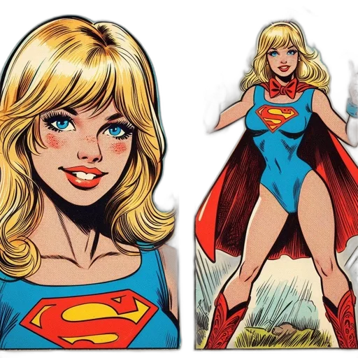 comic book art, concept art, cartoon, blonde transparent PNG cut-out