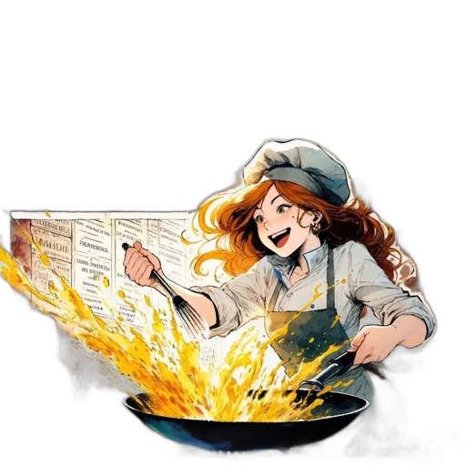 food, staff, hat, comic book art transparent PNG cut-out
