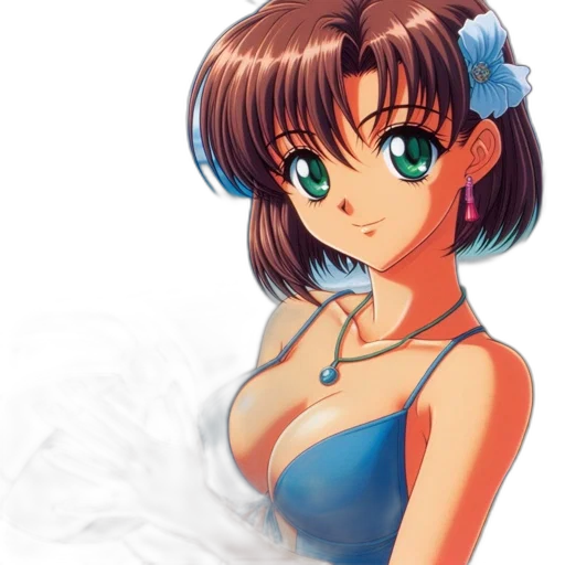 dress, flower, weapon, face transparent PNG cut-out