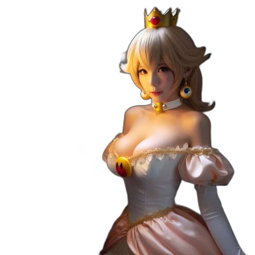 dress, crown, staff, 3d render transparent PNG cut-out