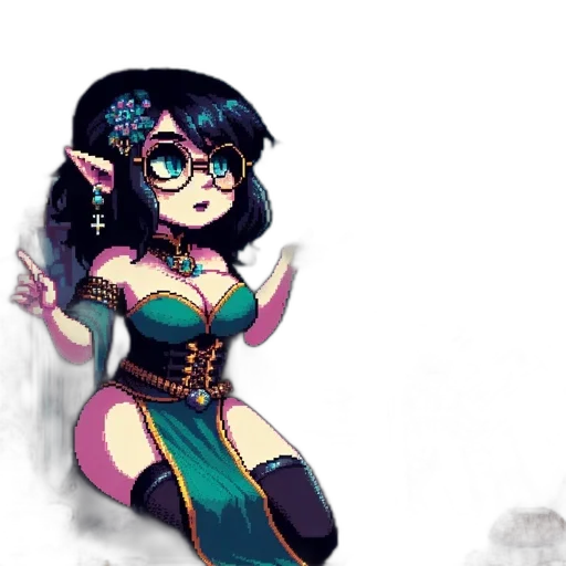 dress, staff, fantasy art, concept art transparent PNG cut-out