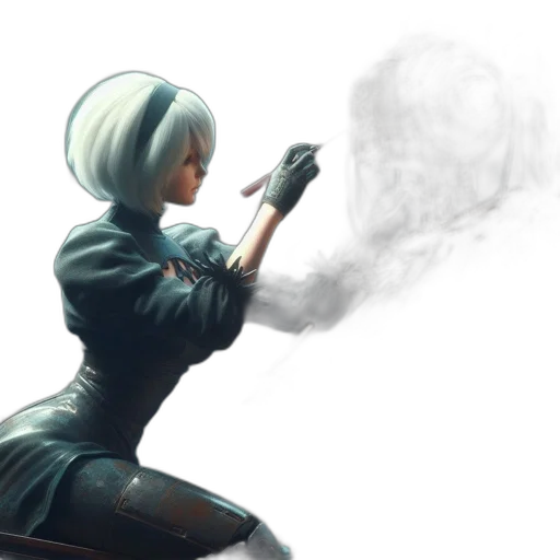 weapon, robot, staff, jacket transparent PNG cut-out